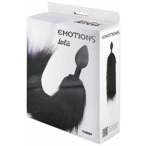 Анальная пробка с серым хвостиком Emotions Furry 35 см