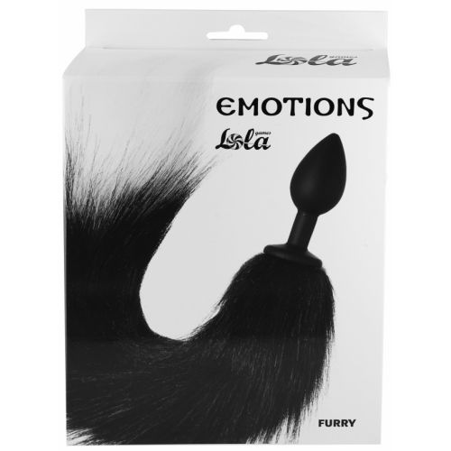 Анальная пробка с серым хвостиком Emotions Furry 35 см