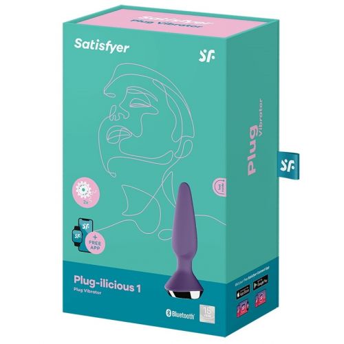 Анальный смарт-стимулятор с вибрацией Satisfyer Plug-ilicious 1 фиолетовый