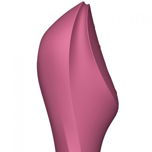 Вакуумный стимулятор клитора с вибрирующей ручкой Satisfyer Curvy Trinity 3 красный