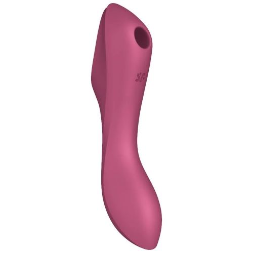Вакуумный стимулятор клитора с вибрирующей ручкой Satisfyer Curvy Trinity 3 красный