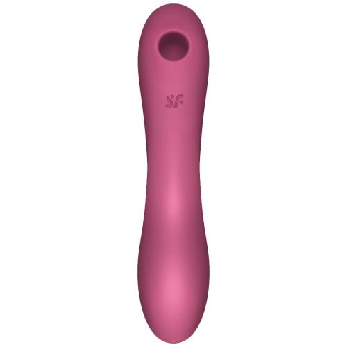Вакуумный стимулятор клитора с вибрирующей ручкой Satisfyer Curvy Trinity 3 красный