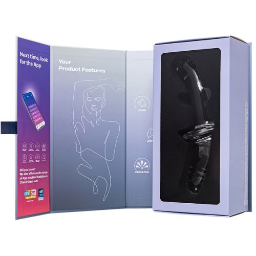 Двусторонний прозрачный фаллос Satisfyer Double Crystal из стекла 20 см