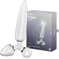 Стеклянный стимулятор 3 в 1 Satisfyer Triple Crystal 1 прозрачный 21 см