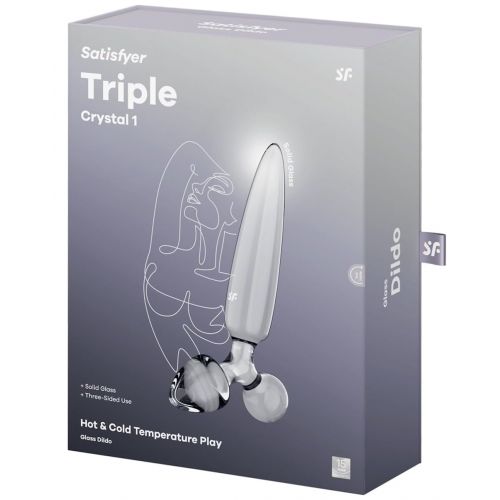 Стеклянный стимулятор 3 в 1 Satisfyer Triple Crystal 1 прозрачный 21 см