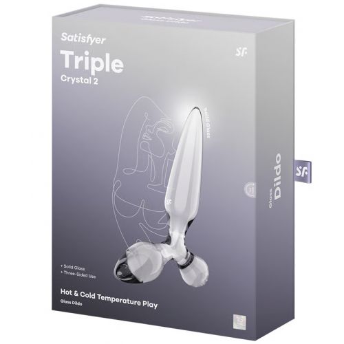 Стеклянный стимулятор 3 в 1 Satisfyer Triple Crystal 2 прозрачный 22 см