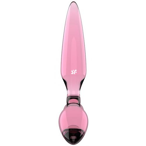 Стеклянный стимулятор 3 в 1 Satisfyer Triple Crystal 2 розовый 22 см