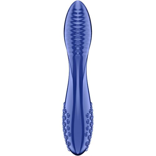 Двусторонний фаллос из стекла Satisfyer Dazzling Crystal 2 синий 20 см