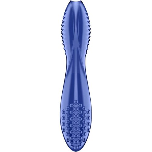 Двусторонний фаллос из стекла Satisfyer Dazzling Crystal 2 синий 20 см