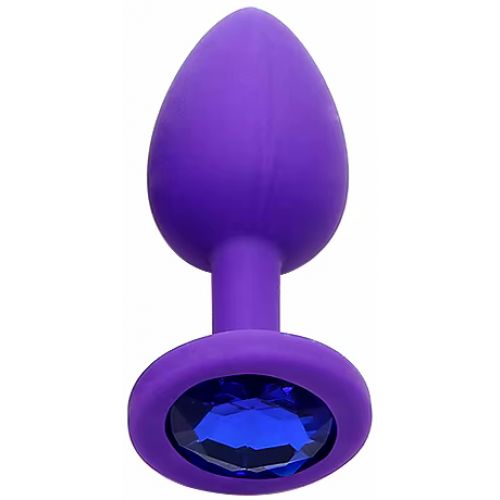 Фиолетовая силиконовая пробка с синим кристаллом S