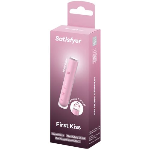 Вакуумно-волновой мини-стимулятор клитора с вибрацией помада Satisfyer First Kiss