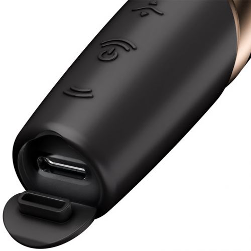 Вакуумно-волновой мини-стимулятор клитора с вибрацией помада Satisfyer Perfect Kiss