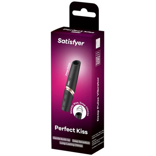 Вакуумно-волновой мини-стимулятор клитора с вибрацией помада Satisfyer Perfect Kiss