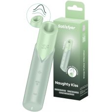 Вакуумно-волновой мини-стимулятор клитора с вибрацией помада Satisfyer Naughty Kiss