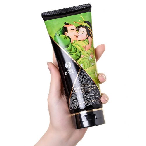 Массажный крем Shunga Pear & Exotic Green Tea со вкусом груши и зеленого чая 200 мл