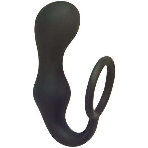 Анальная пробка с кольцом на пенис Double Pleasure Anal Plug Black