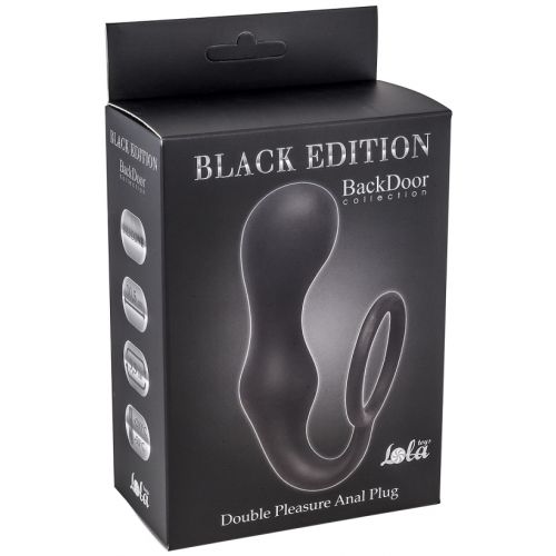 Анальная пробка с кольцом на пенис Double Pleasure Anal Plug Black