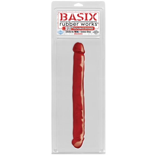Двухсторонний фаллоимитатор Basix Rubber Works 12 in Double Dong Red