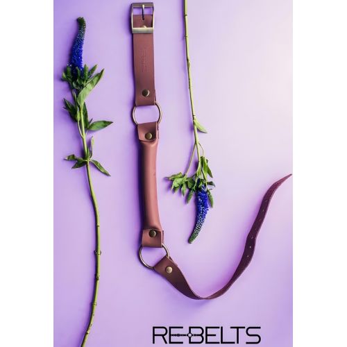 Коричневый кляп-трензель из натуральной кожи Lora Brown