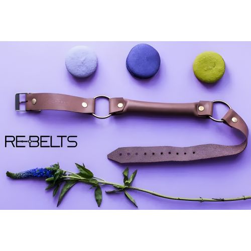 Коричневый кляп-трензель из натуральной кожи Lora Brown