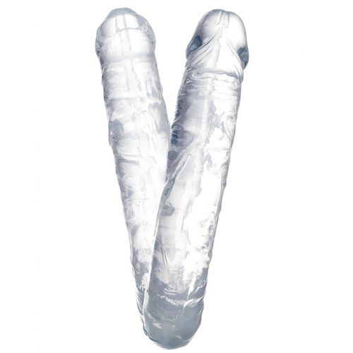 Двухголовый прозрачный фаллоимитатор Toyfa Double Dildo 40 см