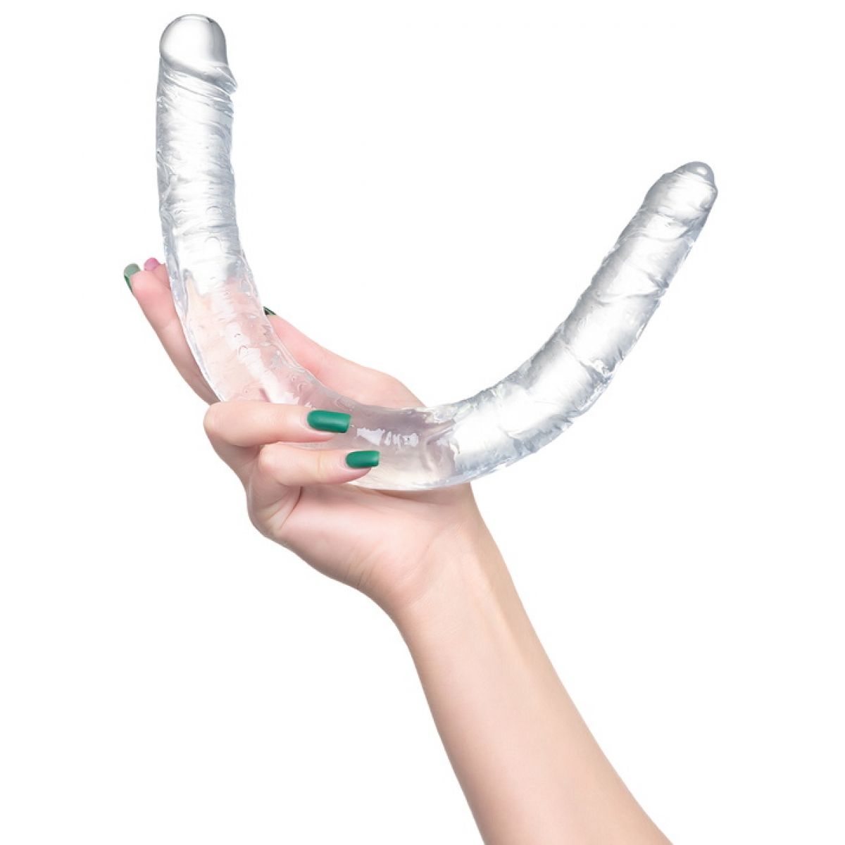 Двухголовый прозрачный фаллоимитатор Toyfa Double Dildo 40 см