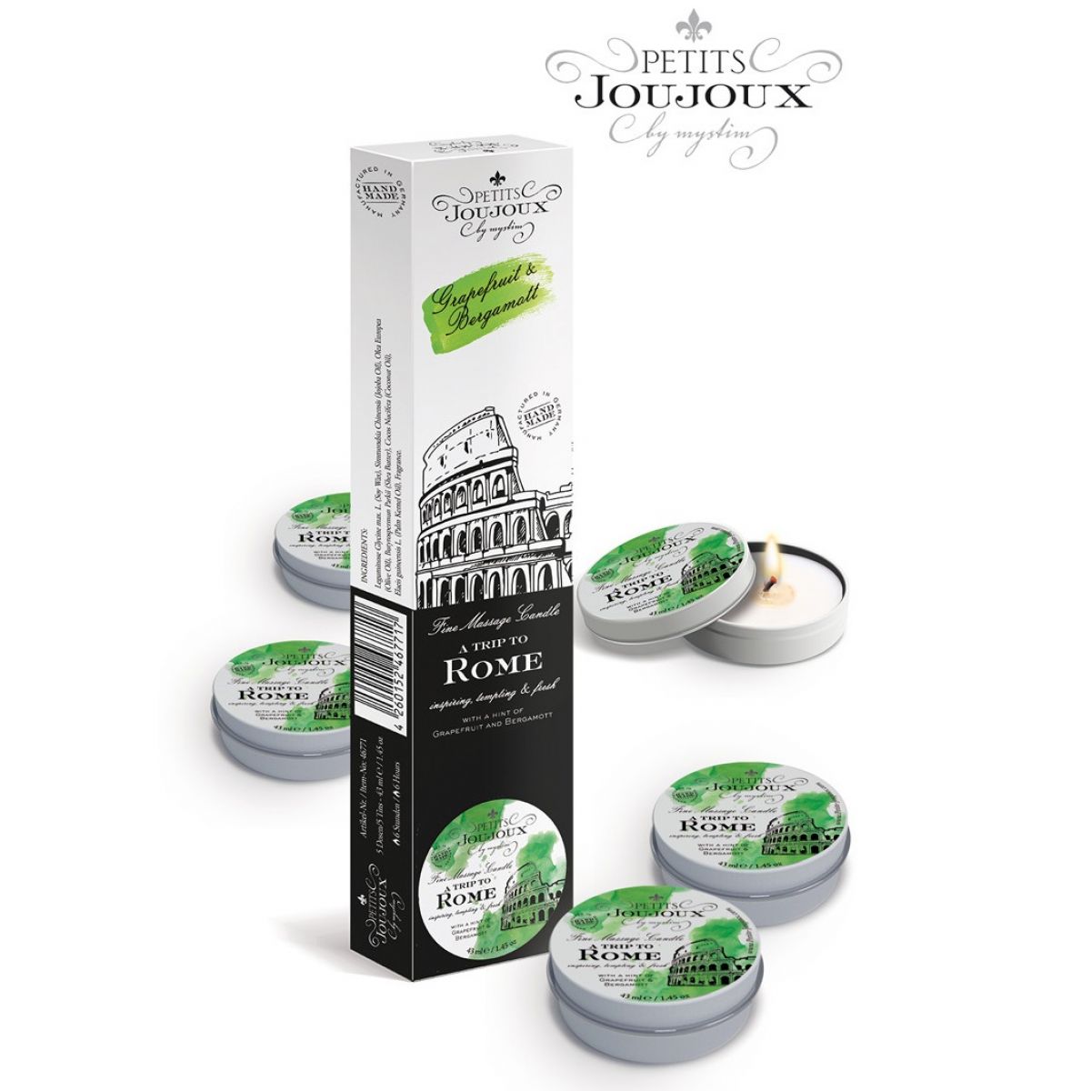 Массажная свеча Petits Joujoux Rome Refill   гранат и бергамот 33 гр