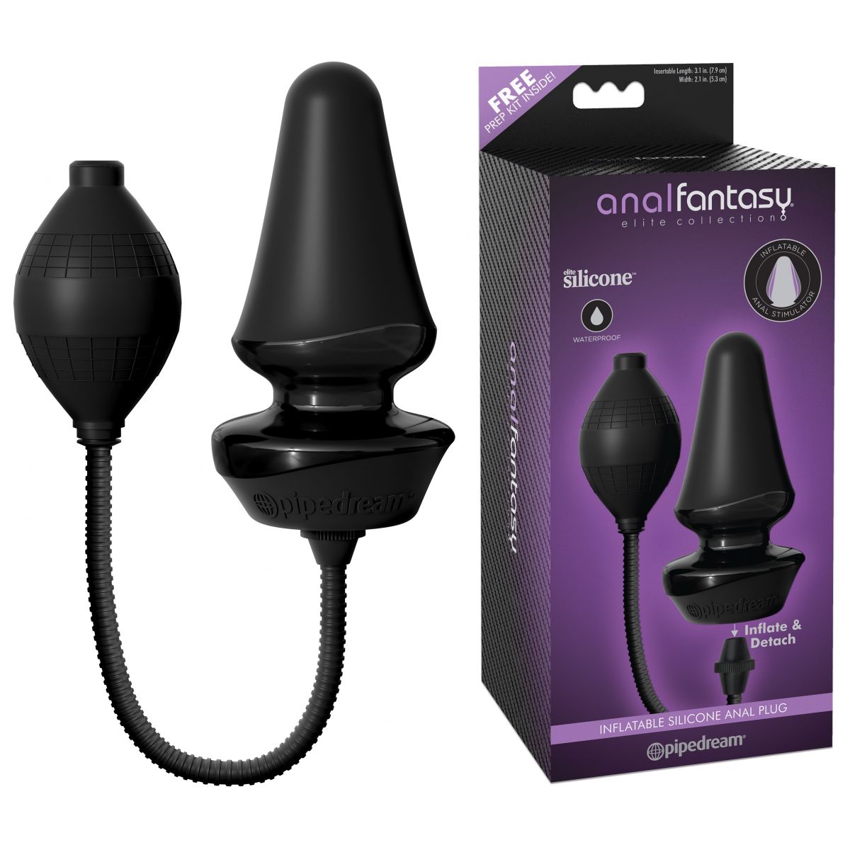 Большая расширяющаяся анальная пробка AFE Inflatable Silicone Butt Plug