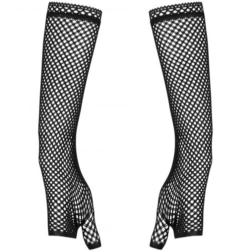 Длинные перчатки в сетку с открытыми пальчиками