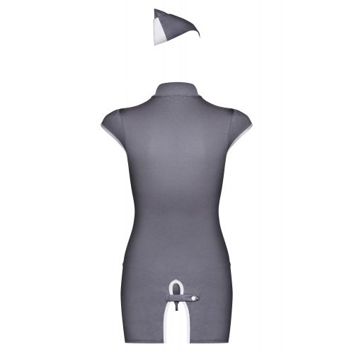 Костюм Горячая стюардесса серого цвета S/M