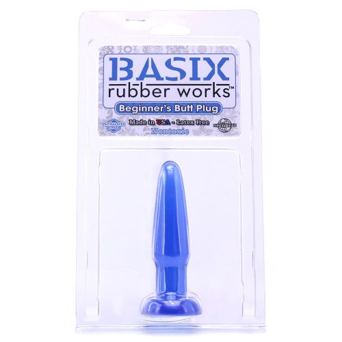 Анальная пробка Basix Rubber Works Beginners Butt Plug Blue