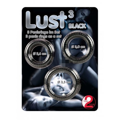Набор эрекционных колец Lust 3 Black Orion 