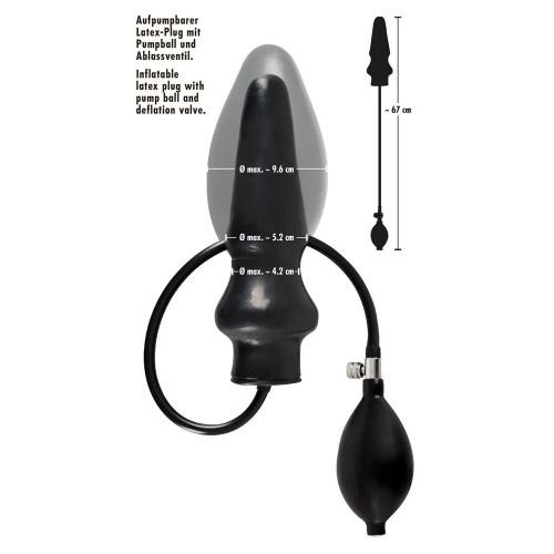 Раздувающаяся анальная пробка с грушей Latex-Plug