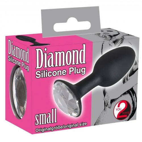 Черная силиконовая пробка с кристаллом Diamond Silicone Plug Small