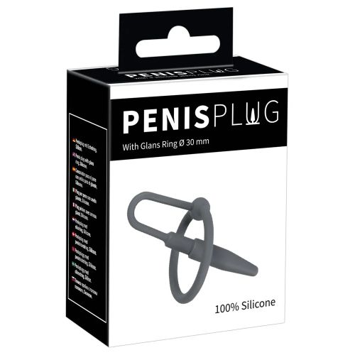 Силиконовый уретральный буж с кольцом под головку Penis Plug