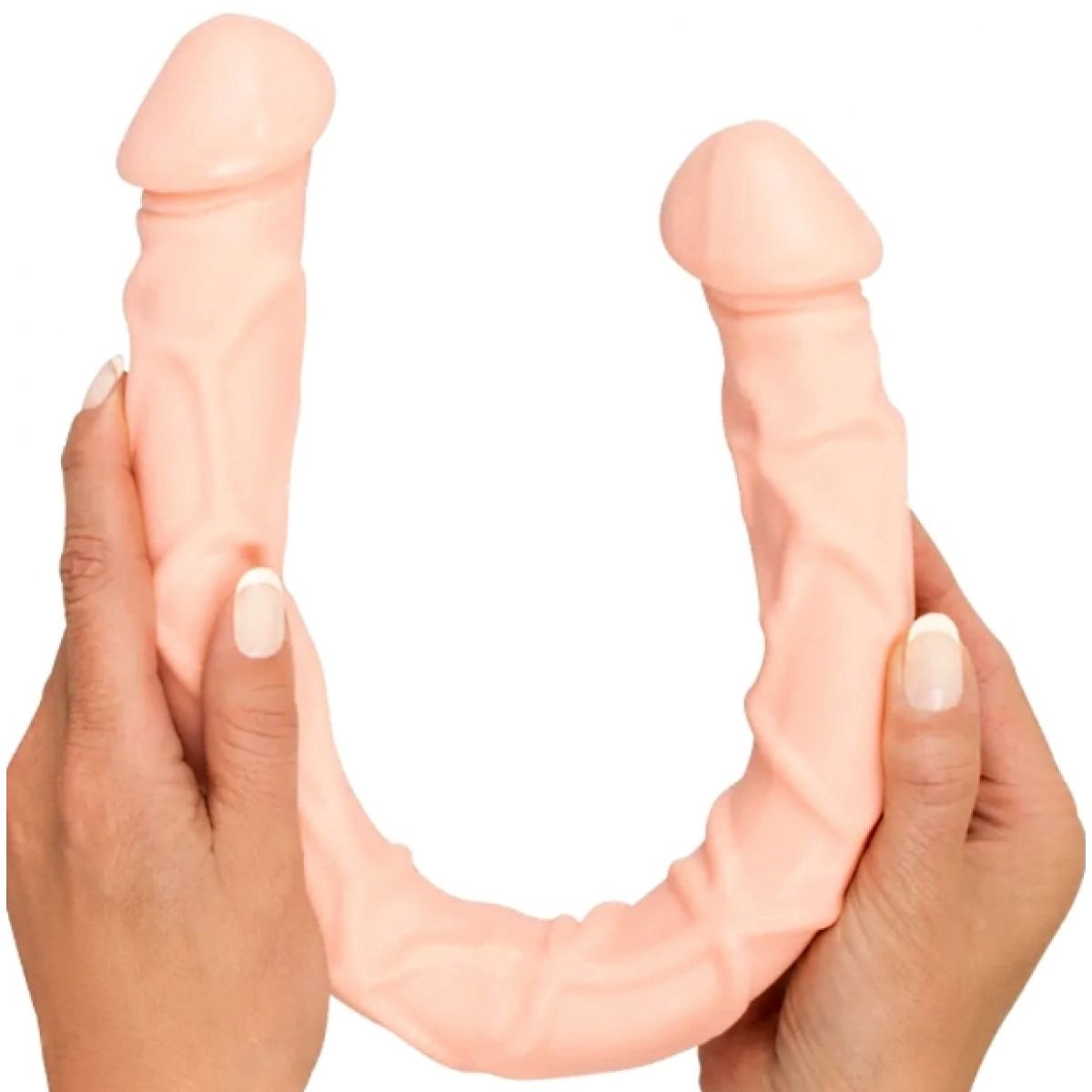 Двусторонний фаллоимитатор из киберкожи Nature Skin 
