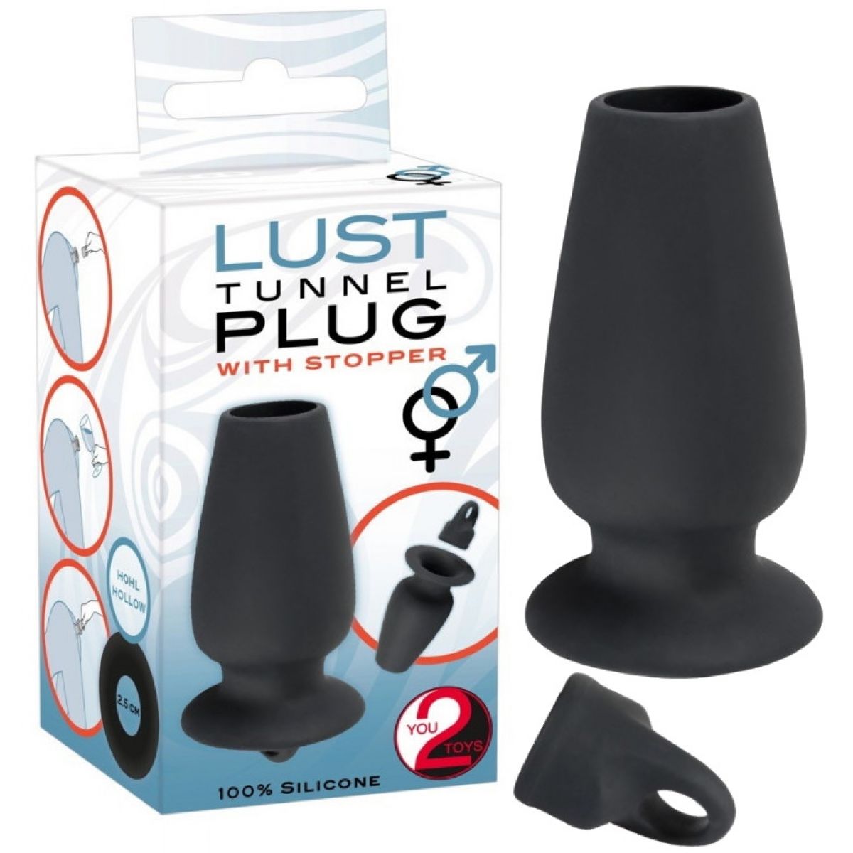 Анальный тоннель с заглушкой Lust Tunnel Plug