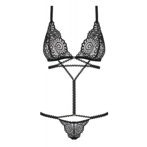 Чувственное боди с декоративными полосами Mixty L/XL