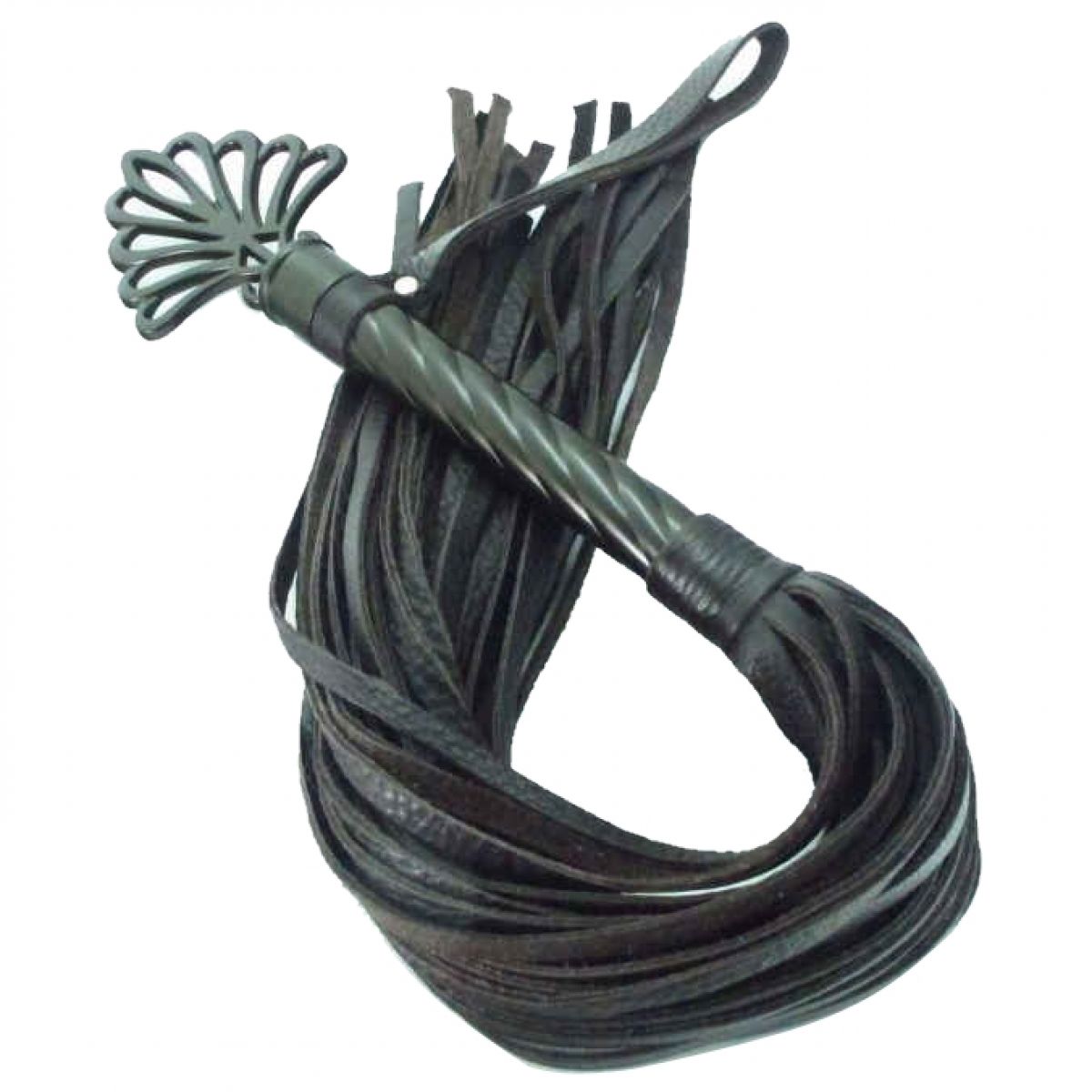 Эксклюзивная плеть с резной шоколадной ручкой в стиле готики