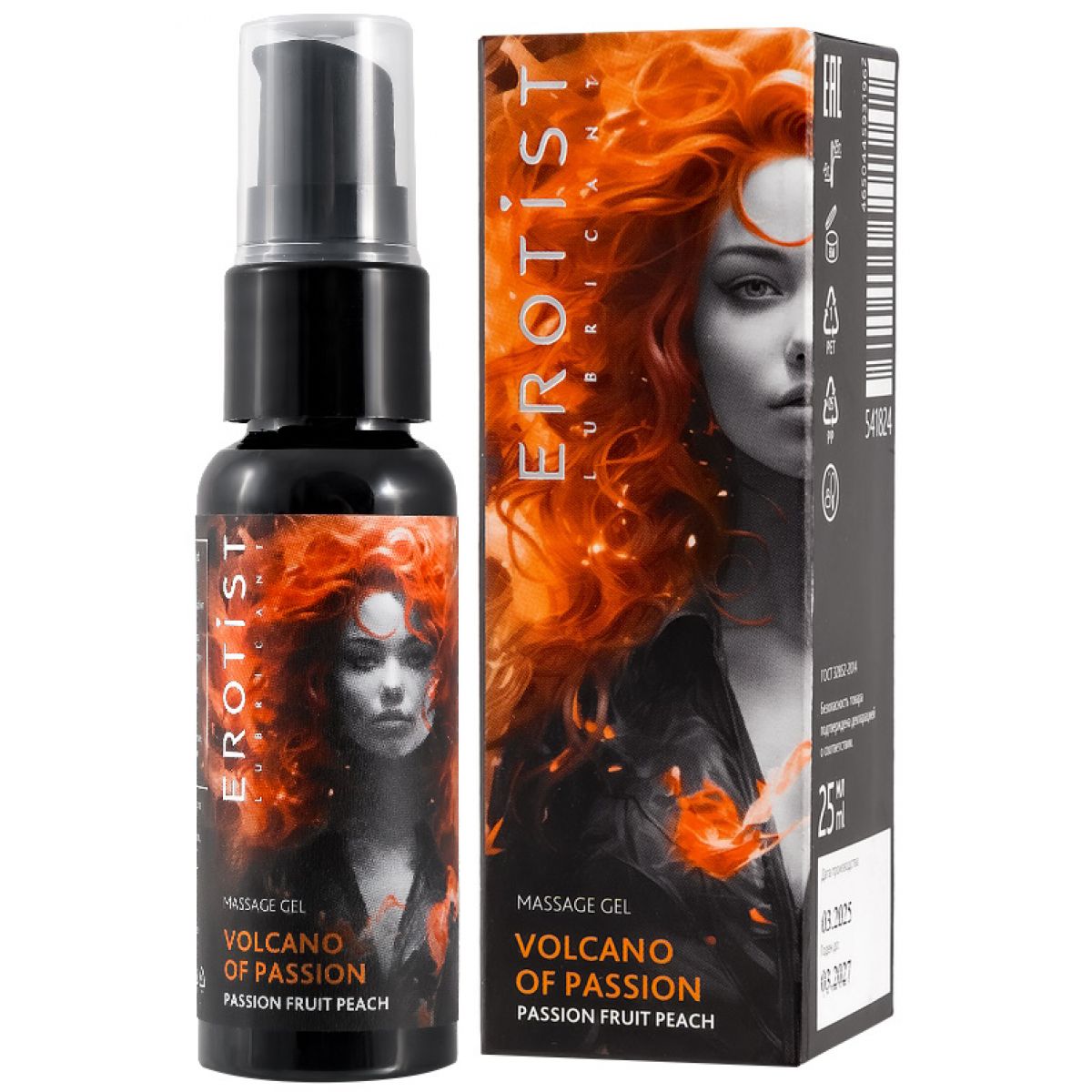 Гель Erotist жидкий вибратор Volcano Of Passion со вкусом персик-маракуйя 25 гр