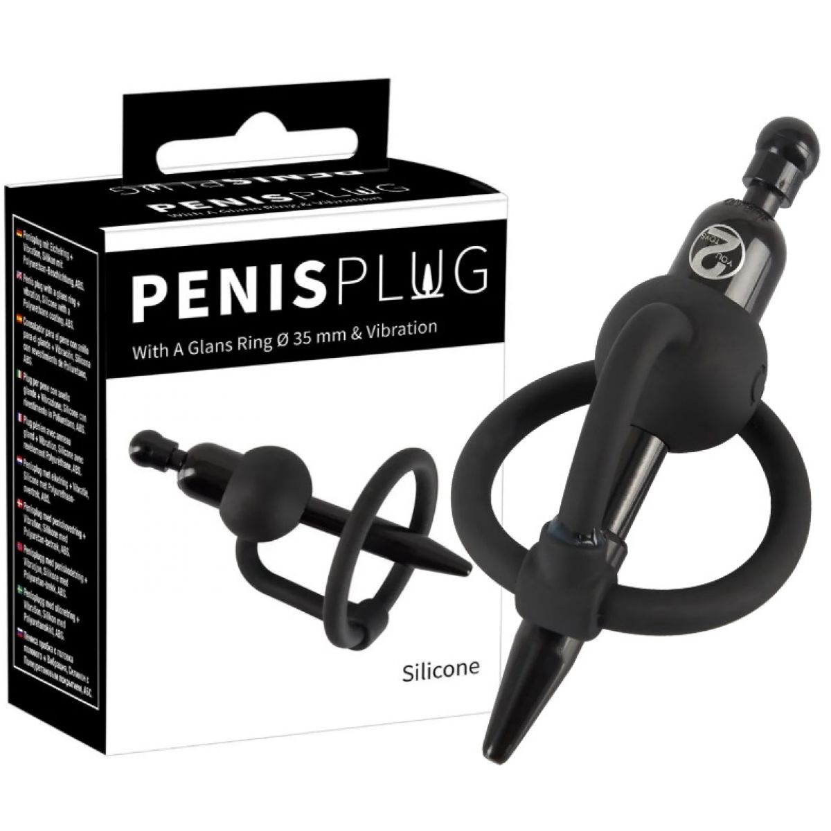 Пластиковый уретральный плаг с силиконовым кольцом под головку Penis Plug