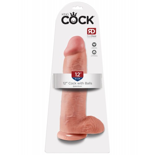 Фаллоимитатор с присоской King Cock 12 in Cock with Balls Flesh