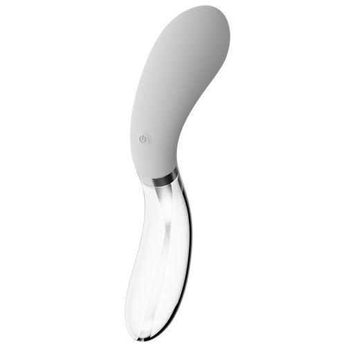 Двусторонний стеклянный вибратор Liaison Curve Led 21 см