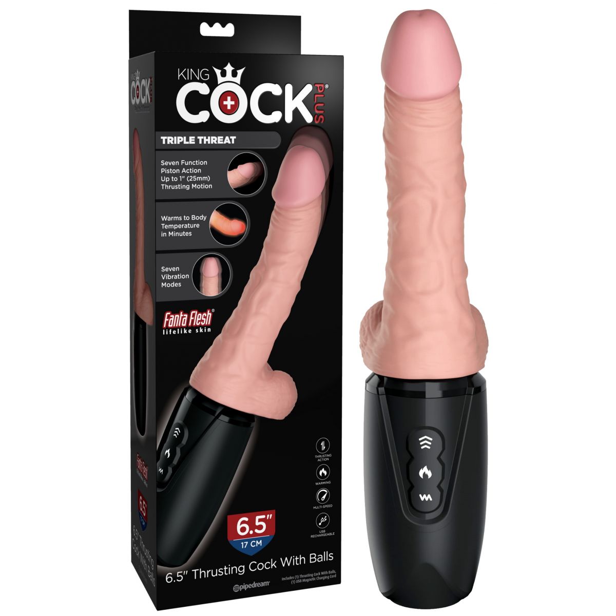 Компактная <b>секс</b> машина King Cock Plus Thrusting Cock with Balls&nbsp