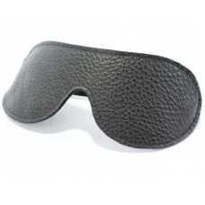 Черная маска на глаза из натуральной кожи