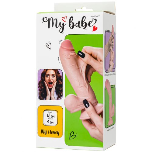 Реалистичный фаллос с подвижной крайней плотью My Babe My Honey 18 см