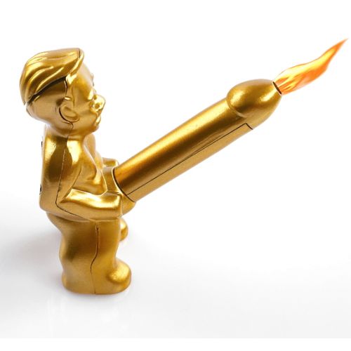 Зажигалка Женское счастье с кремнием, золотая