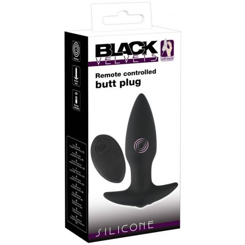 Анальная вибровтулка с дистанционным пультом управления Black Velvets