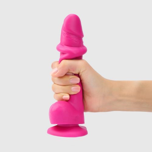 Реалистичный фаллоимитатор на присоске Strap-On-Me с подвижной кожей розовый 18 см