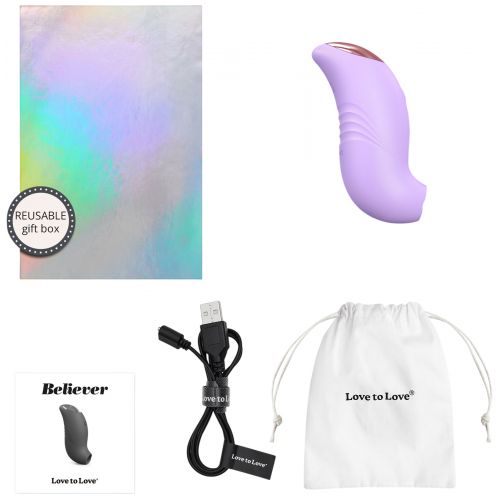 Перезаряжаемый стимулятор клитора с подвижным язычком Love to Love Believer Viva Mauve